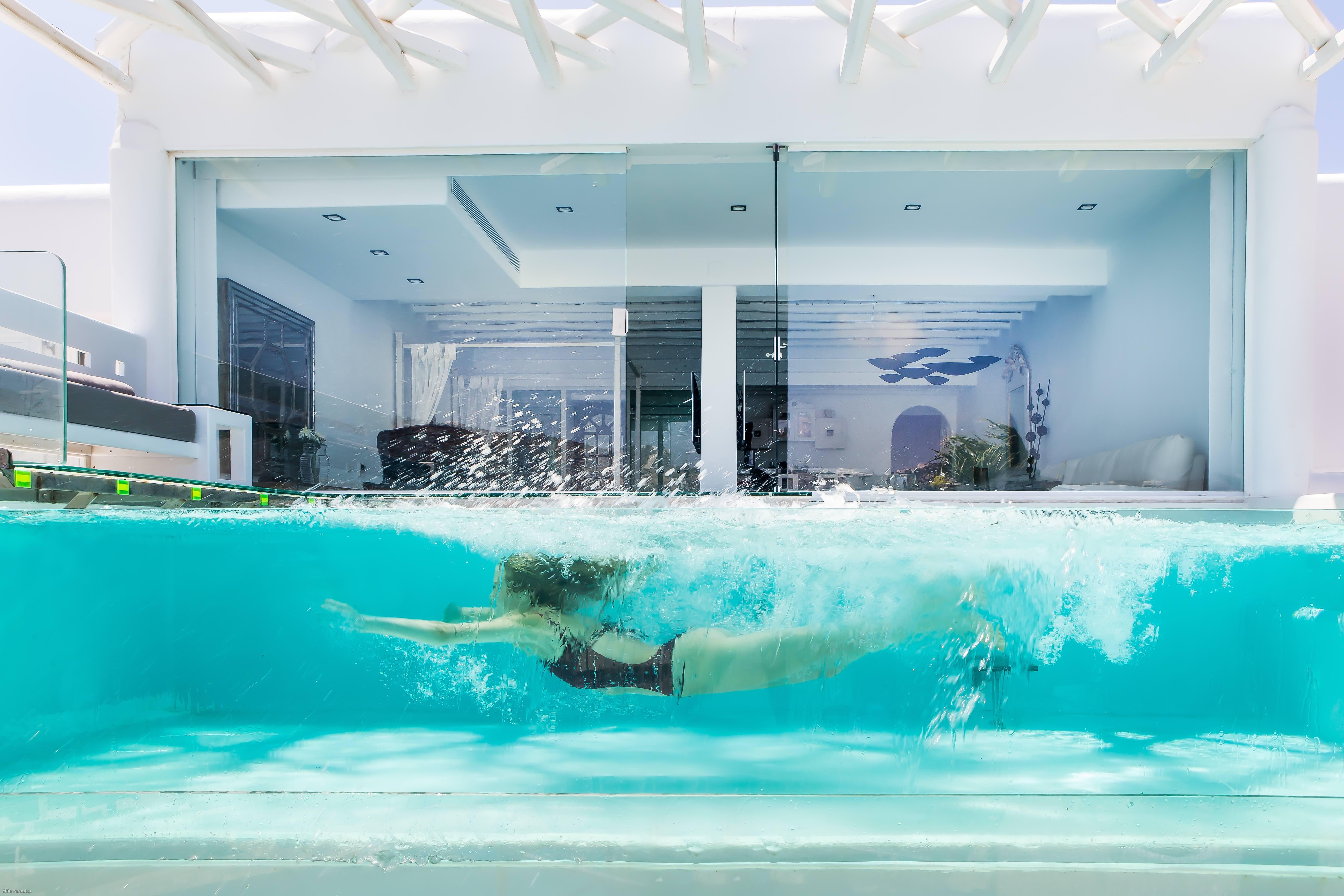 Signature Suite 130 with Private Glass Pool at Kivotos Mykonos