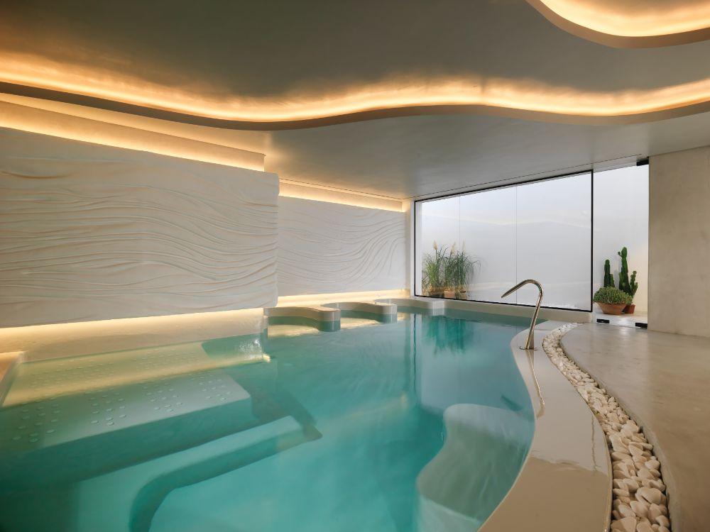 Oqua Spa Heated Indoor Thalassotherapy Pool and Thermal Sanctuary at Mykonos Riviera