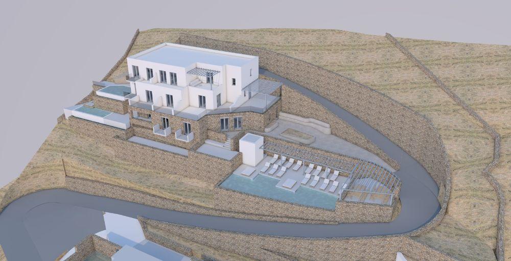 Mykonos Riviera Signature Private Villa with Large Infinity Pool and Marina Panorama