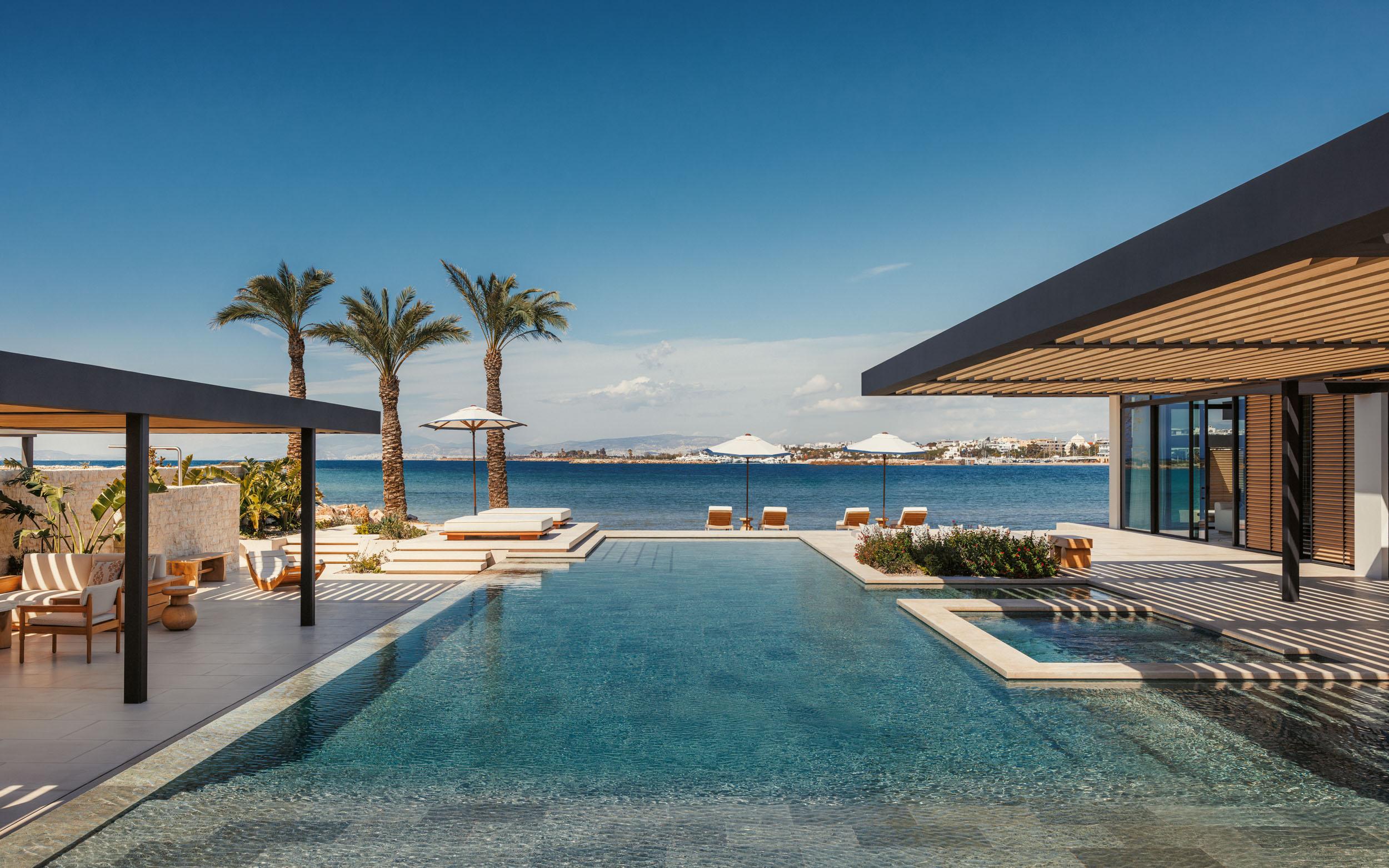 Villa One Beachfront Infinity Pool and Split-Level Deck at the Water Edge