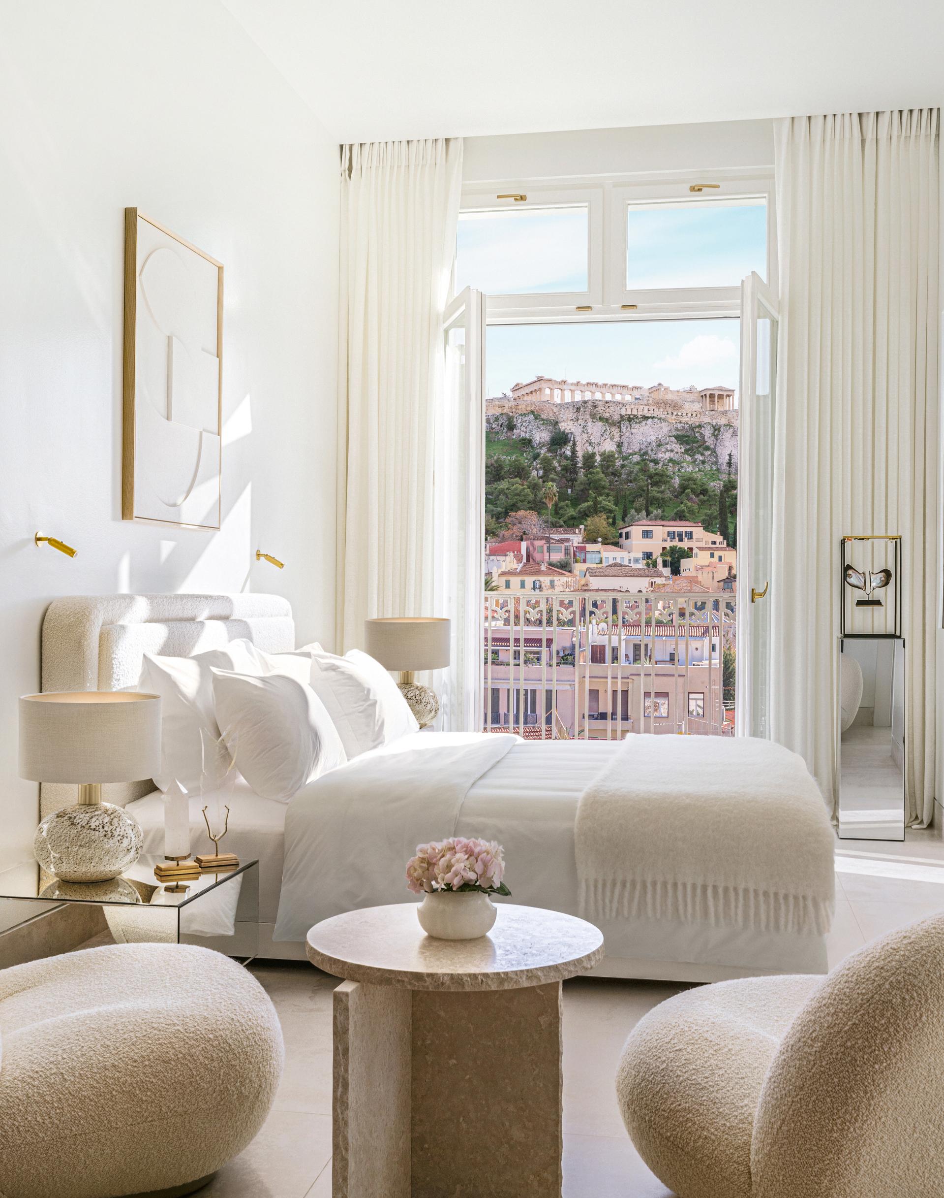 Acropolis Luxury Suite Gazing Directly at the Parthenon Citadel with Freestanding Soaking Tub