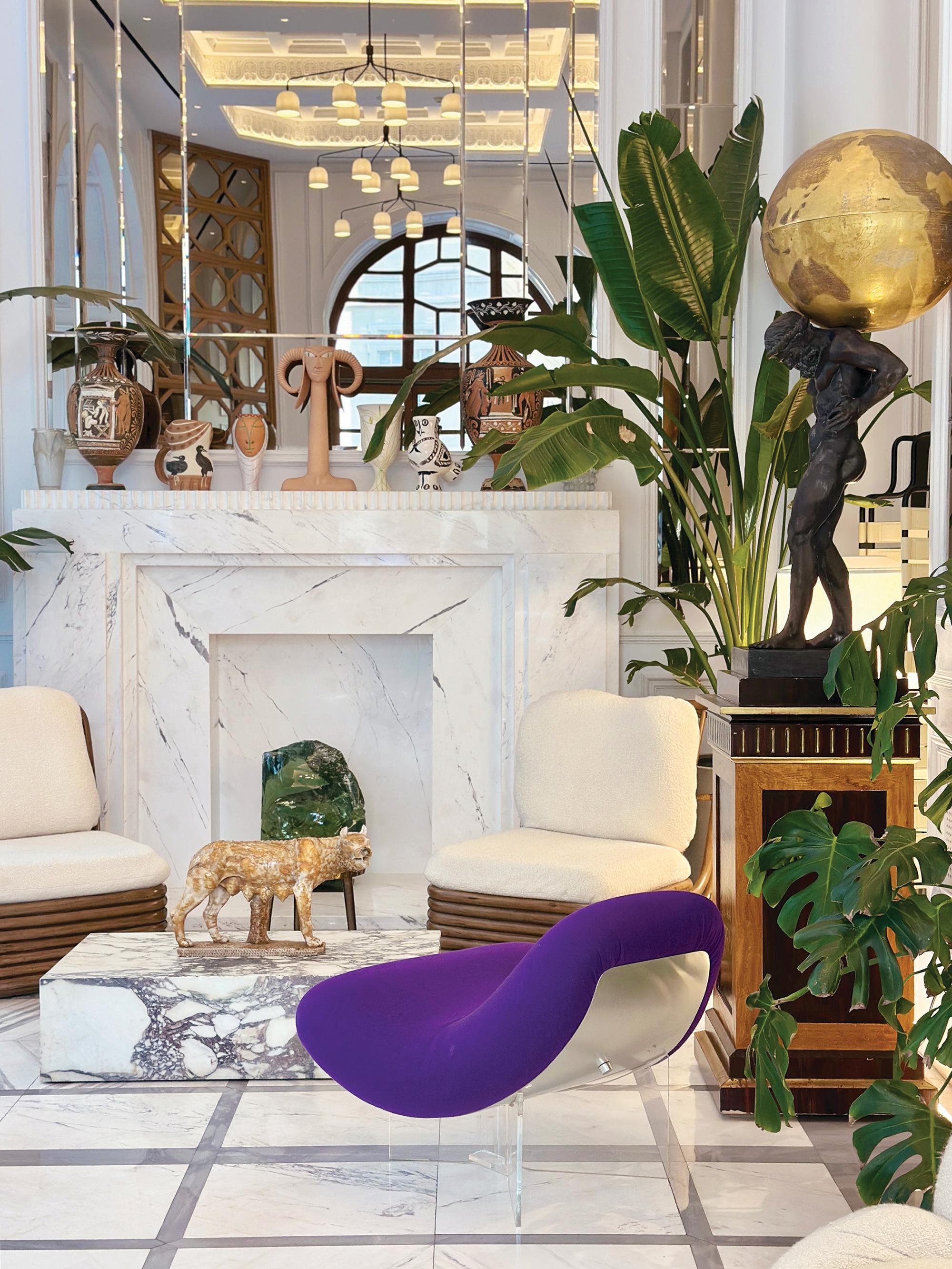 Refined Marble Entrance Foyer and Curated Parisian Antiques at THE DOLLI
