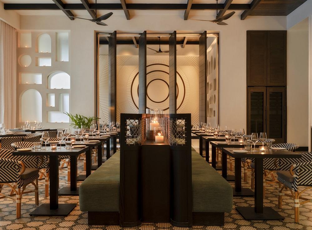 Alera Restaurant fine dining setting celebrating local Caribbean seafood and wood-fired gastronomy