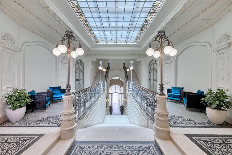 Grand Marble Staircase with Art Nouveau Ironwork