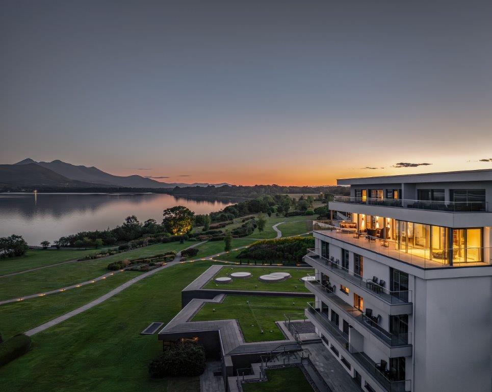 The Europe Hotel and Resort Panoramic Sunset View over Lough Léane and Mountain Peaks