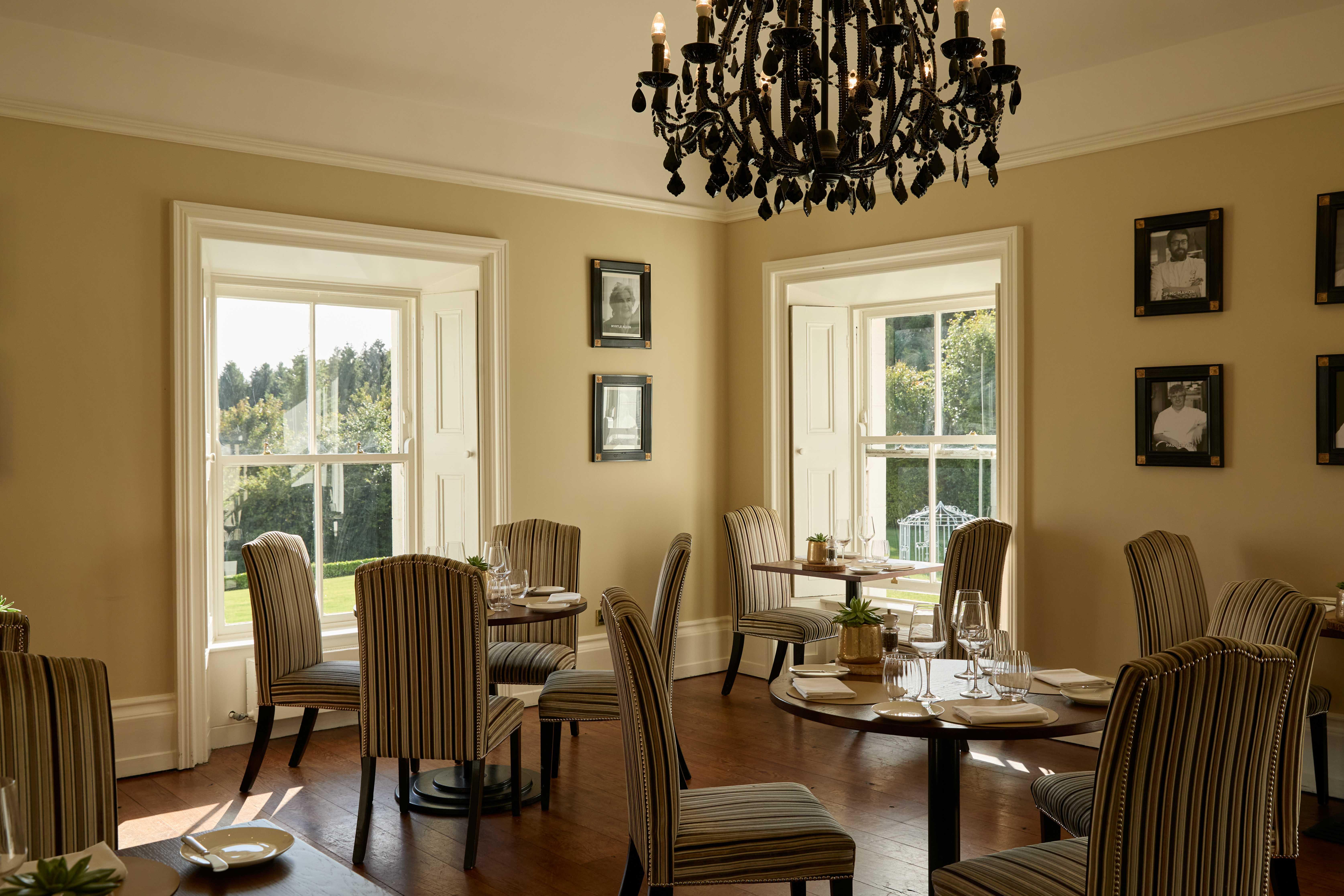 Wilde's Restaurant Fine Dining Room with Expansive Panoramic Bay and Lake Views
