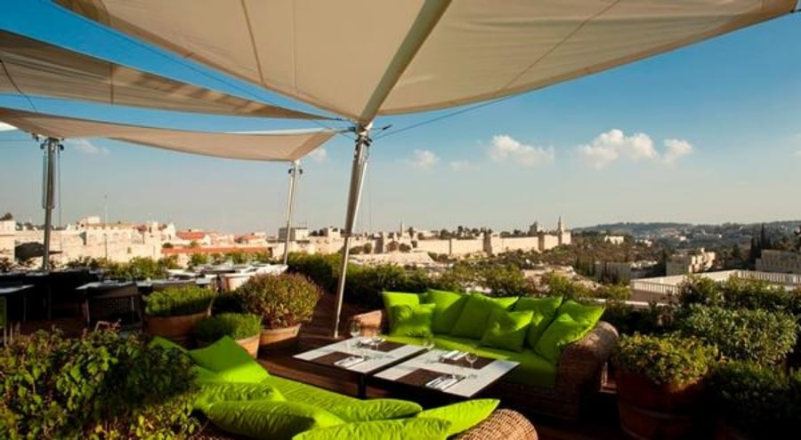 Rooftop Outdoor Lounge & Restaurant Overlooking Ancient Old City Walls