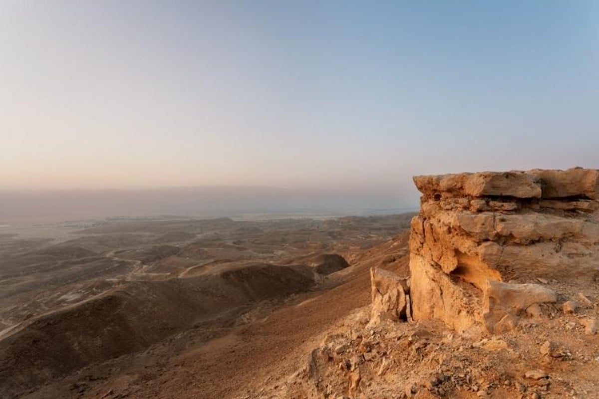 Negev Desert Sunset Over Edom Mountains