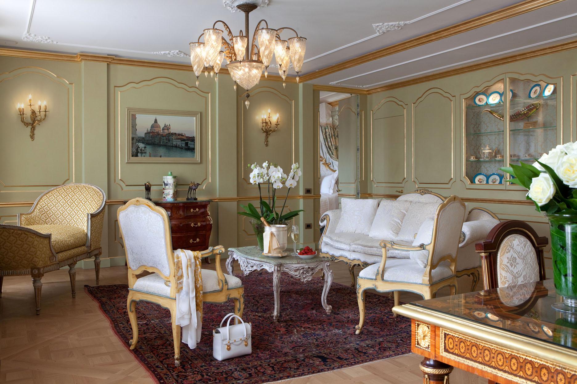 San Giorgio Terrace Suite Living Salon and Balcony Views