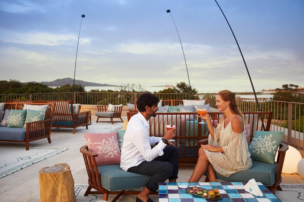 Sunset Terrace Bar Overlooking the Mediterranean Sea
