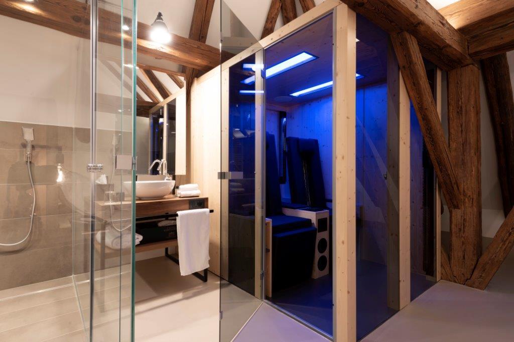 Tower Loft Suite with exposed timber rafters