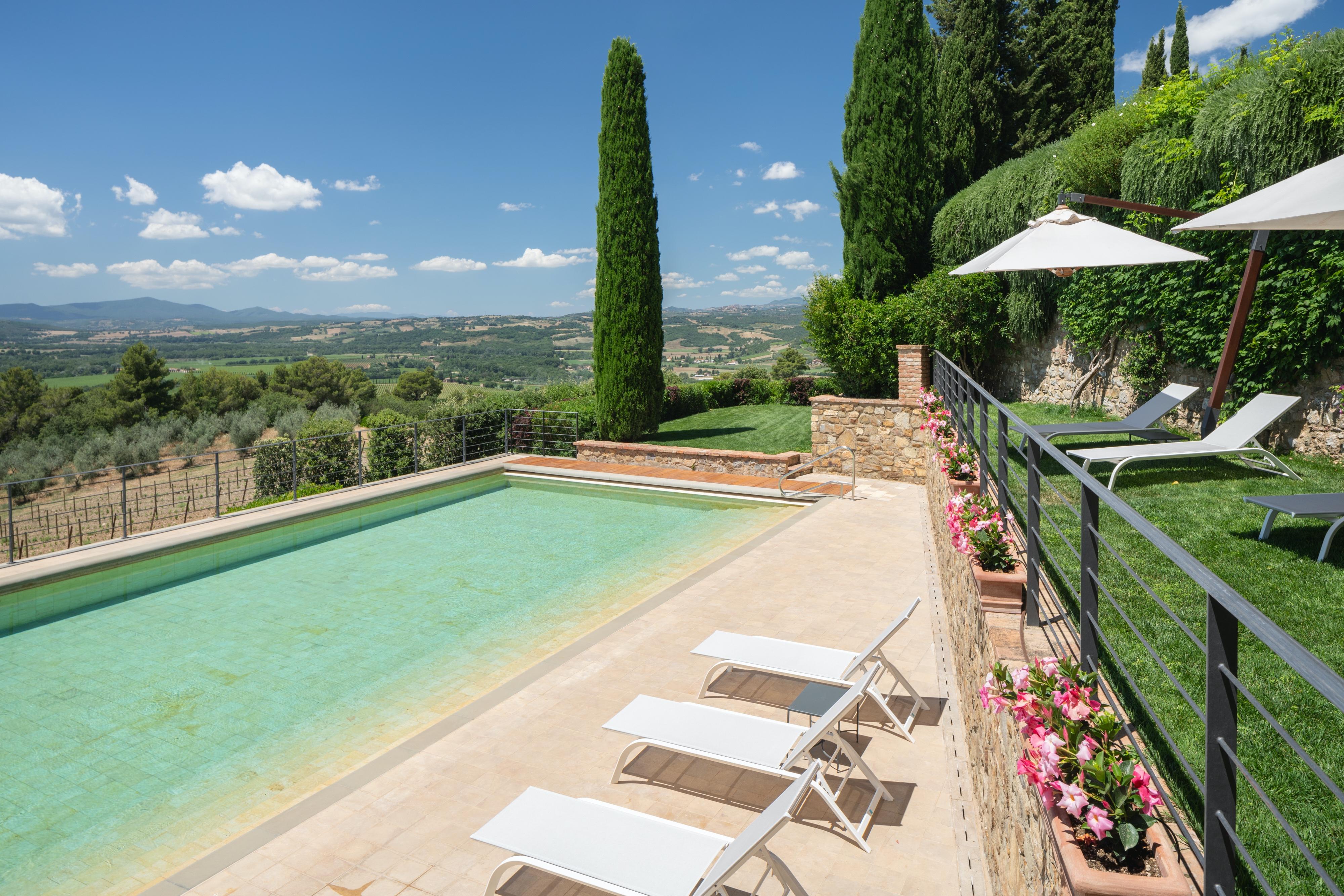 Castello Banfi Heated Pool Overlooking Vineyards