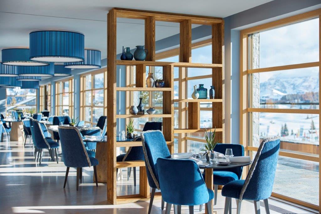 Sassolungo dining room at COMO Alpina Dolomites