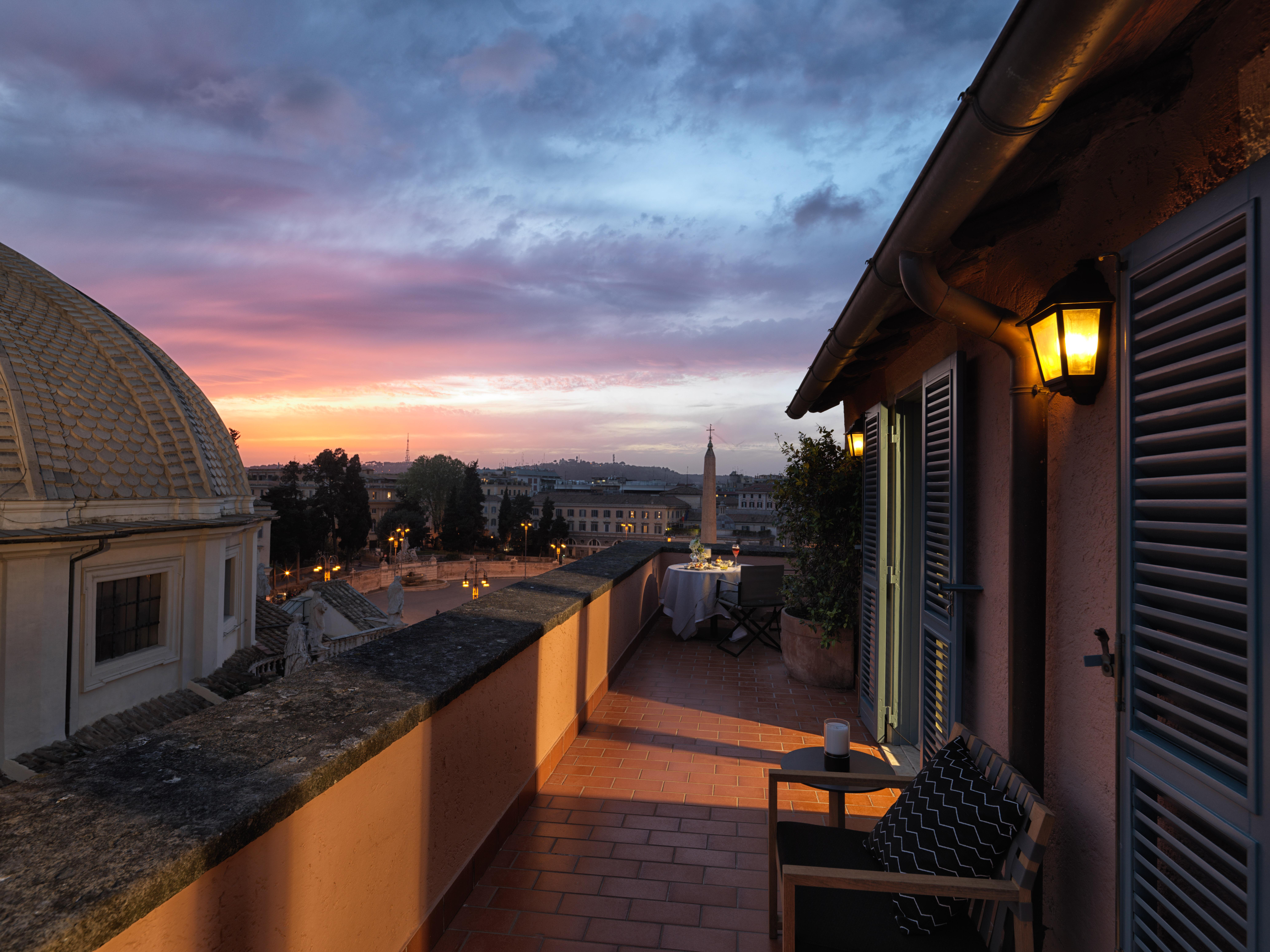 Popolo Suite terrace overlooking Piazza del Popolo