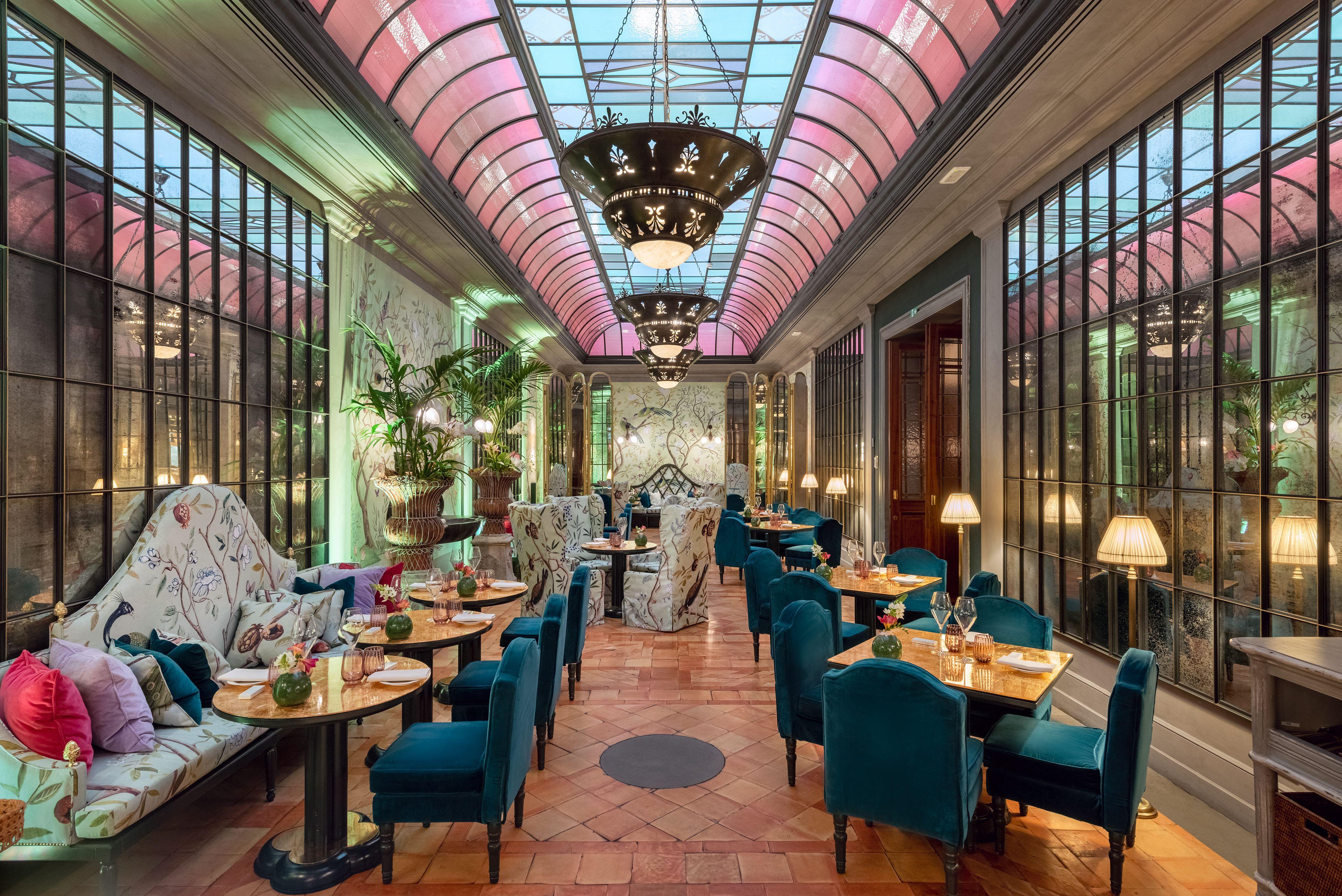 Glass-roofed Winter Garden salon