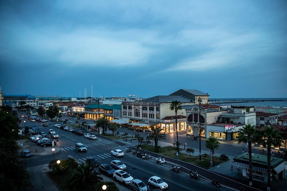 Viareggio seaside liberty promenade and beach