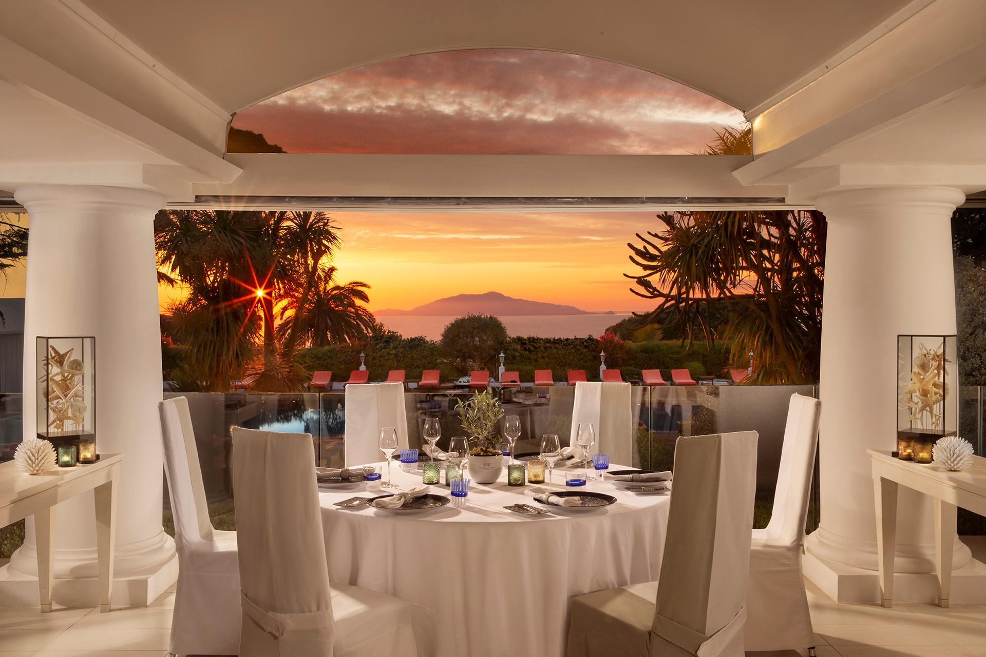 Two-Michelin-starred L'Olivo restaurant showcasing refined Mediterranean culinary art