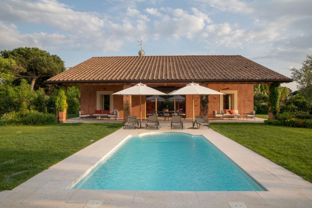 Swimming Pool Overlooking Olive Groves and Tuscan Hills