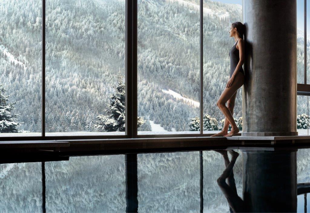 Lefay Resort Heated Outdoor Mountain Pool Winter