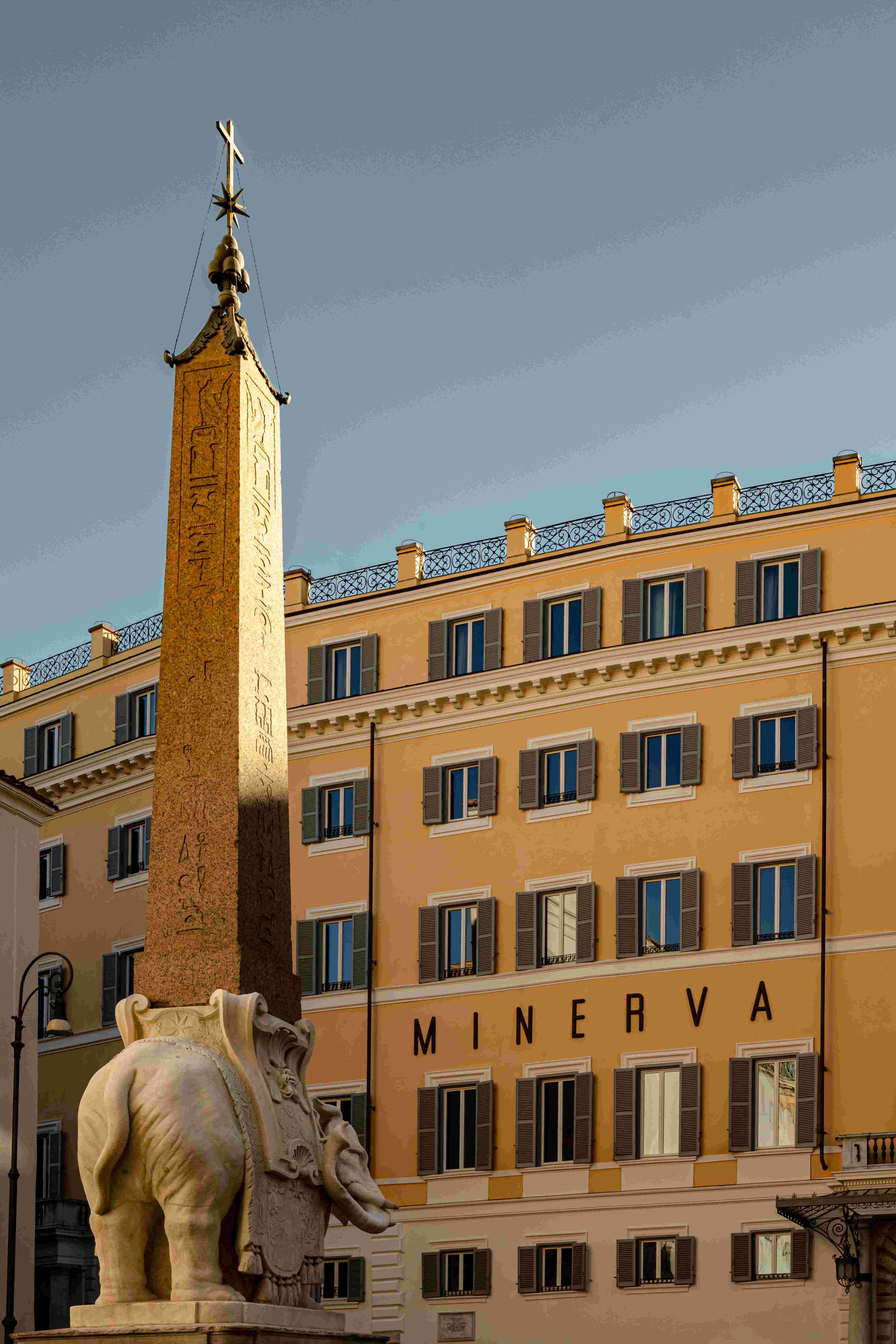 Historic 17th-century palazzo facade on Piazza della Minerva