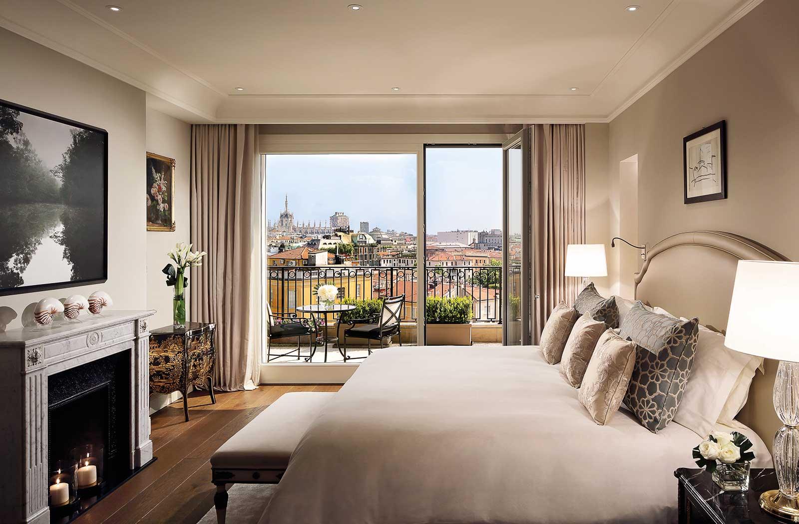 Presidential Suite master bedroom with private terrace
