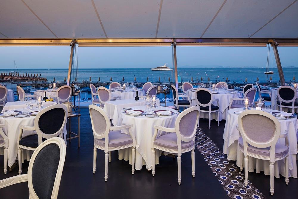 DolceVita Restaurant panoramic terrace serving Mediterranean gourmet dining over the sea