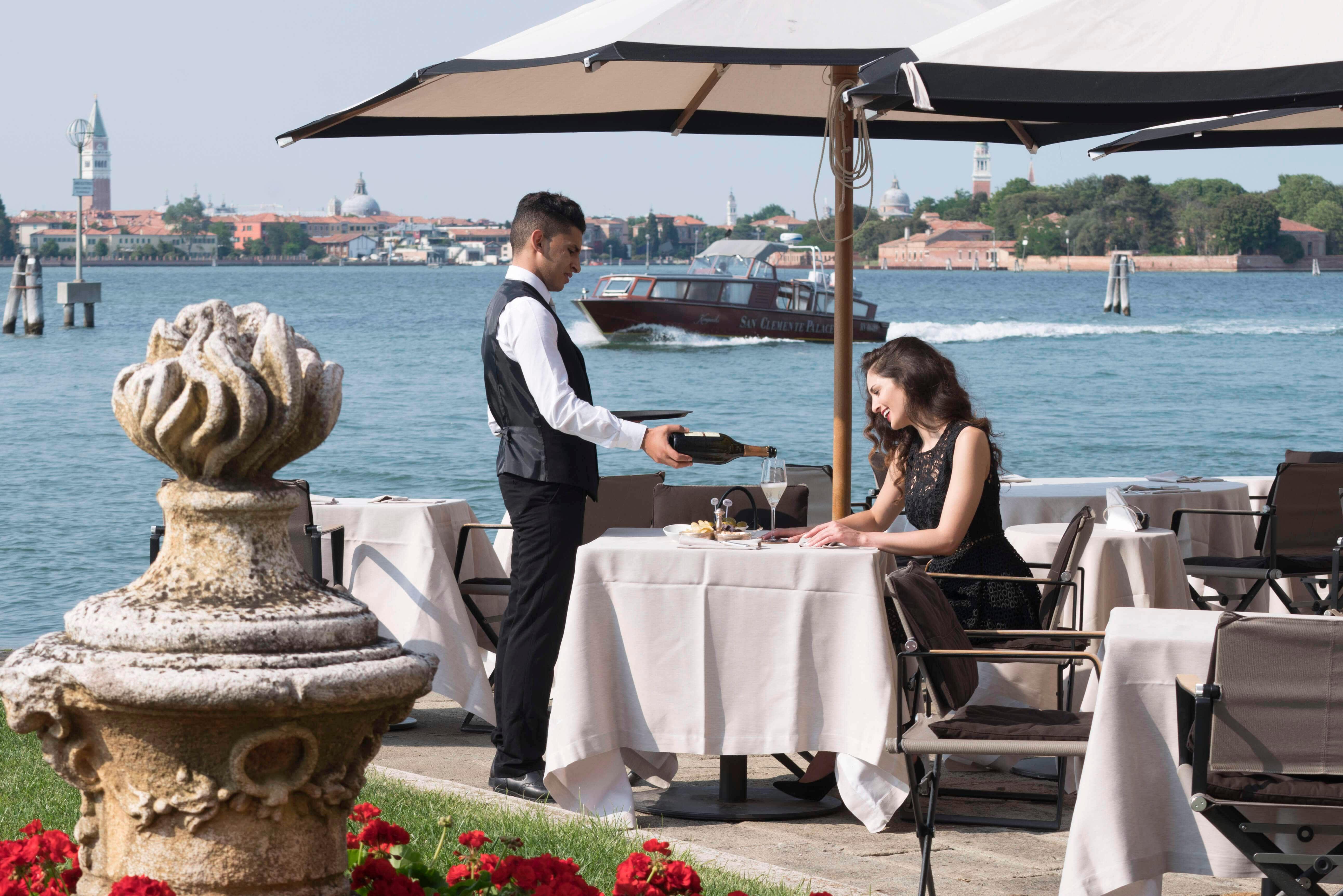Waterfront terrace dining at Acquerello Restaurant