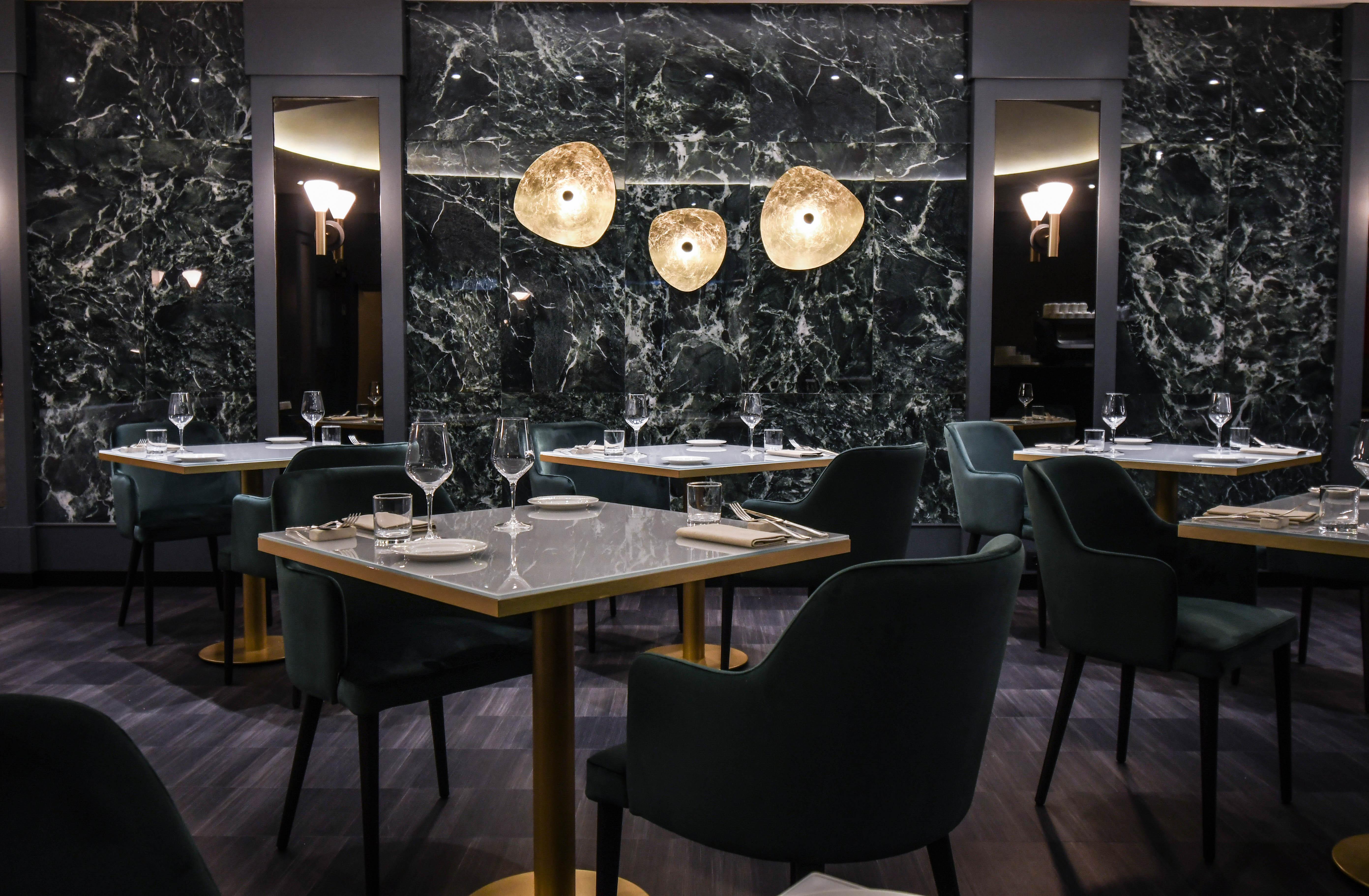 Chic modern interior of Il Vizio Restaurant in Milan