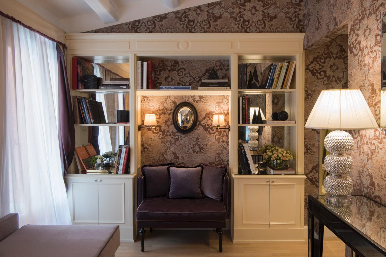 Opulent Presidential Suite living room with canal views