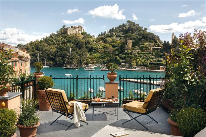 Ava Gardner Suite expansive terrace with direct harbor views