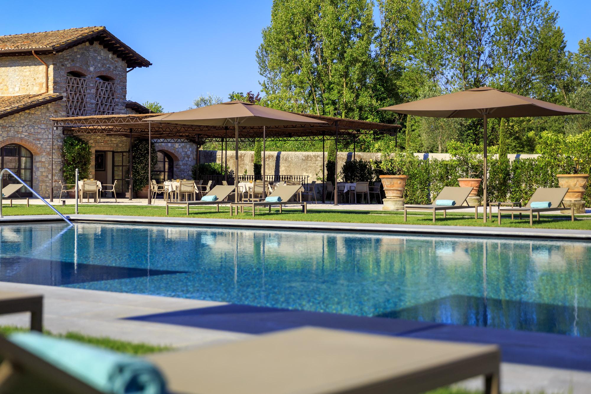 Heated outdoor pool and L'Oliveto Bistrot