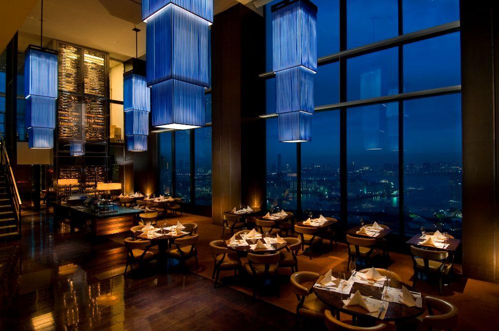 China Blue Modern Cantonese Dining Room
