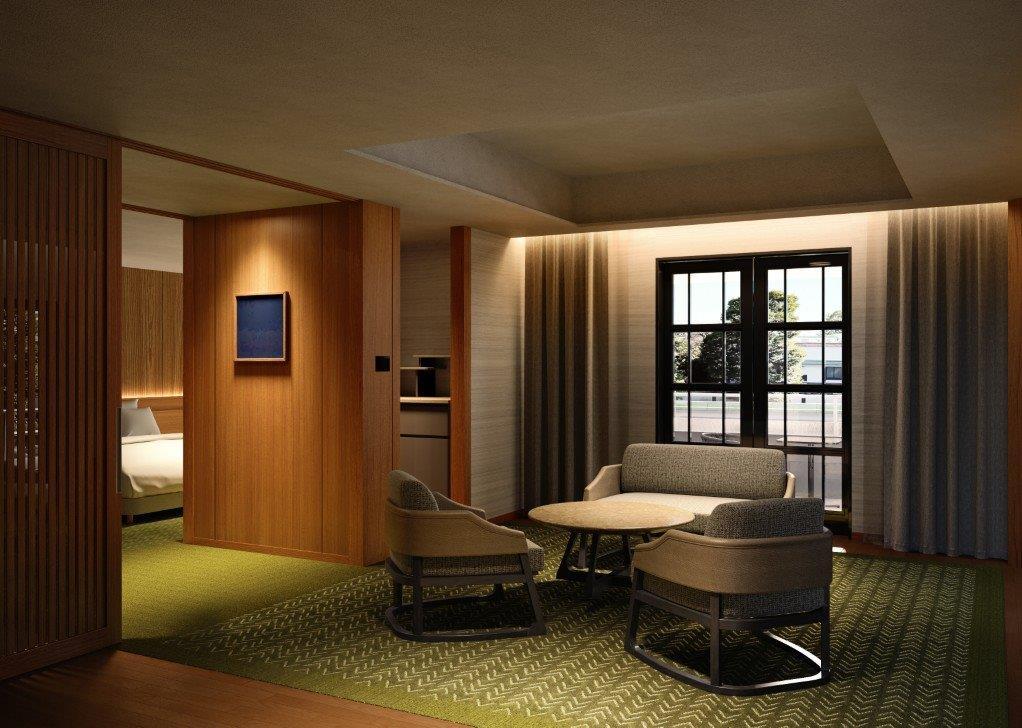 Yasaka Suite Living Salon with Gion Temple Vistas