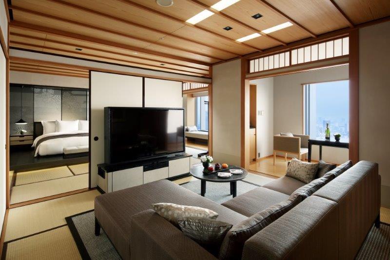 Modern Japanese Suite with Traditional Tatami Mat Salon and Western Comforts