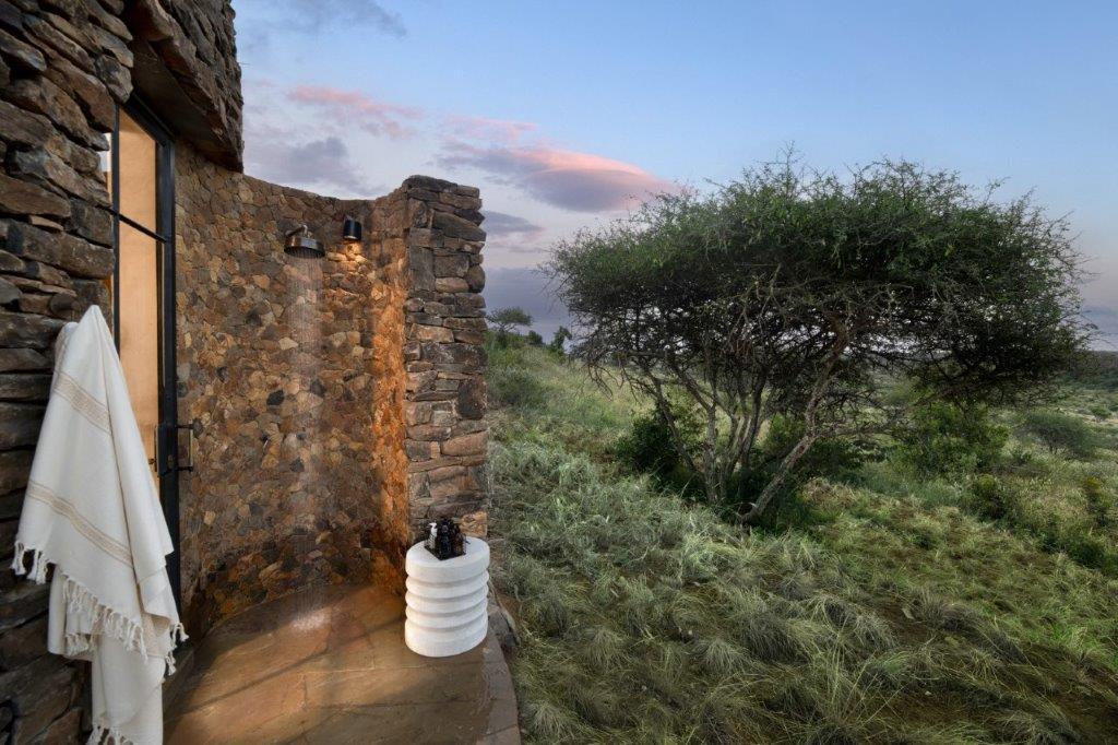 Outdoor Rock Shower