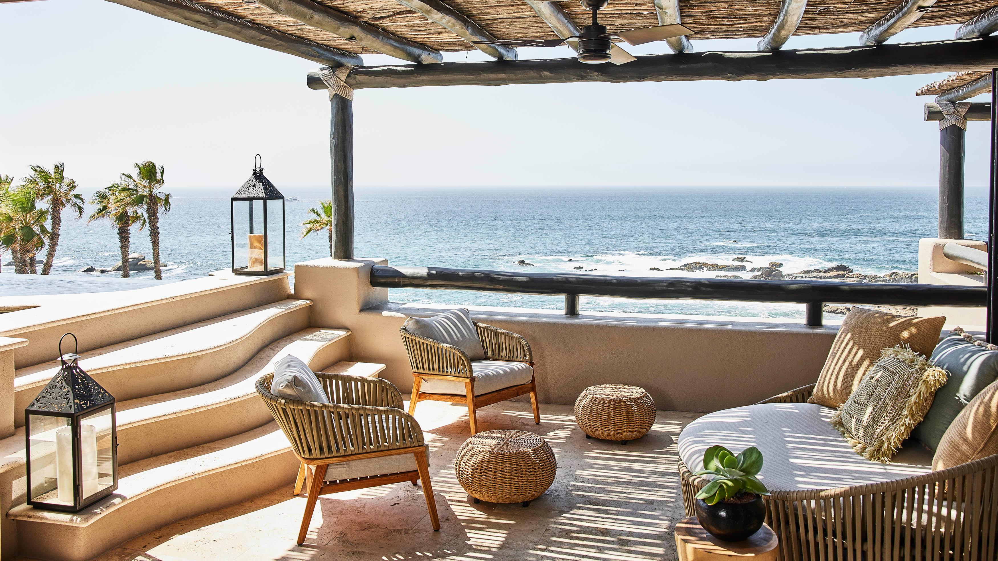 Private oceanfront villa terrace