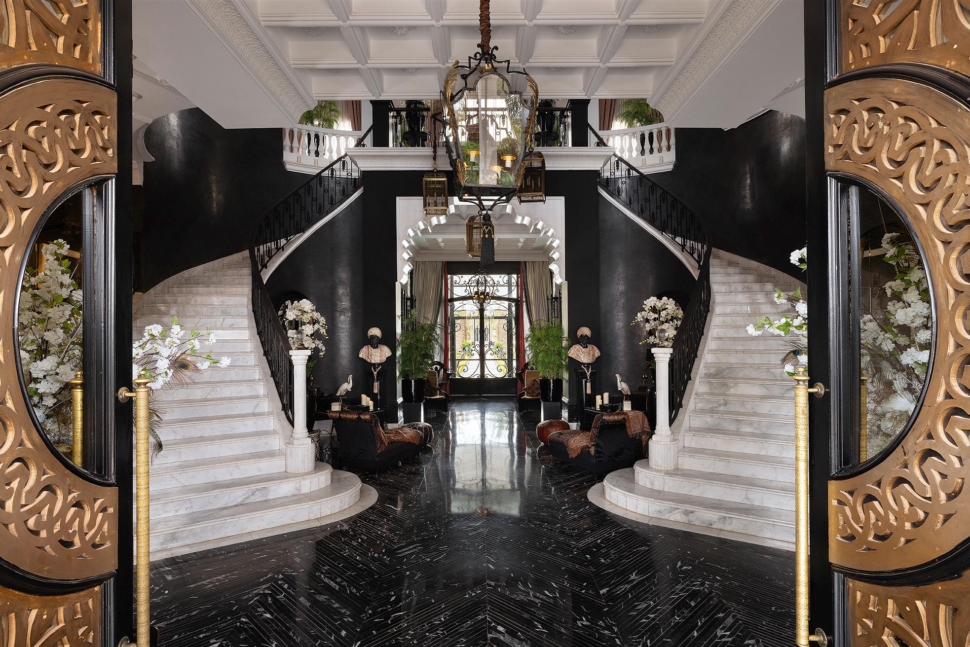 Opulent Palace Lobby Entrance with Art Deco Accents