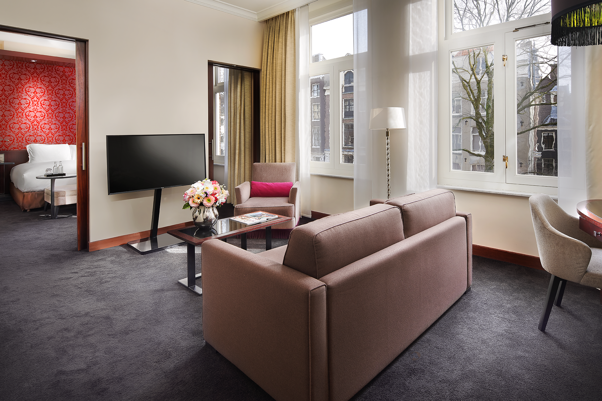 Prestige Suite showcasing Sybille de Margerie interiors, living salon, and private canal view