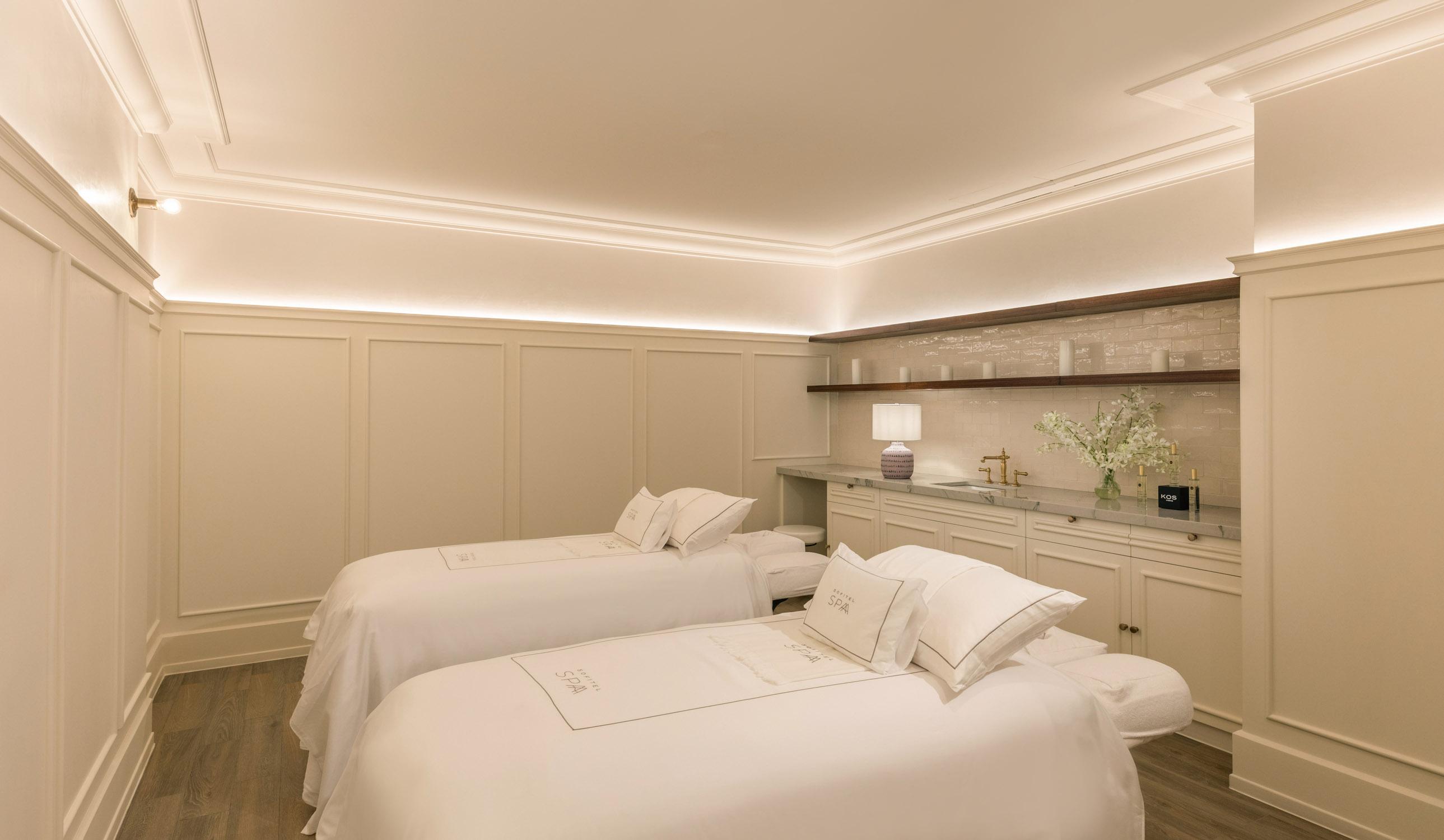 Sofitel Spa tranquil treatment suite and relaxation lounge