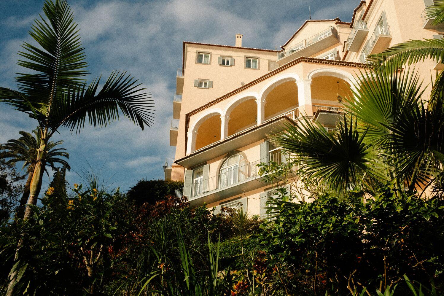 Reid's Palace Iconic 1891 Pink Palace Clifftop Architecture Overlooking Funchal Bay
