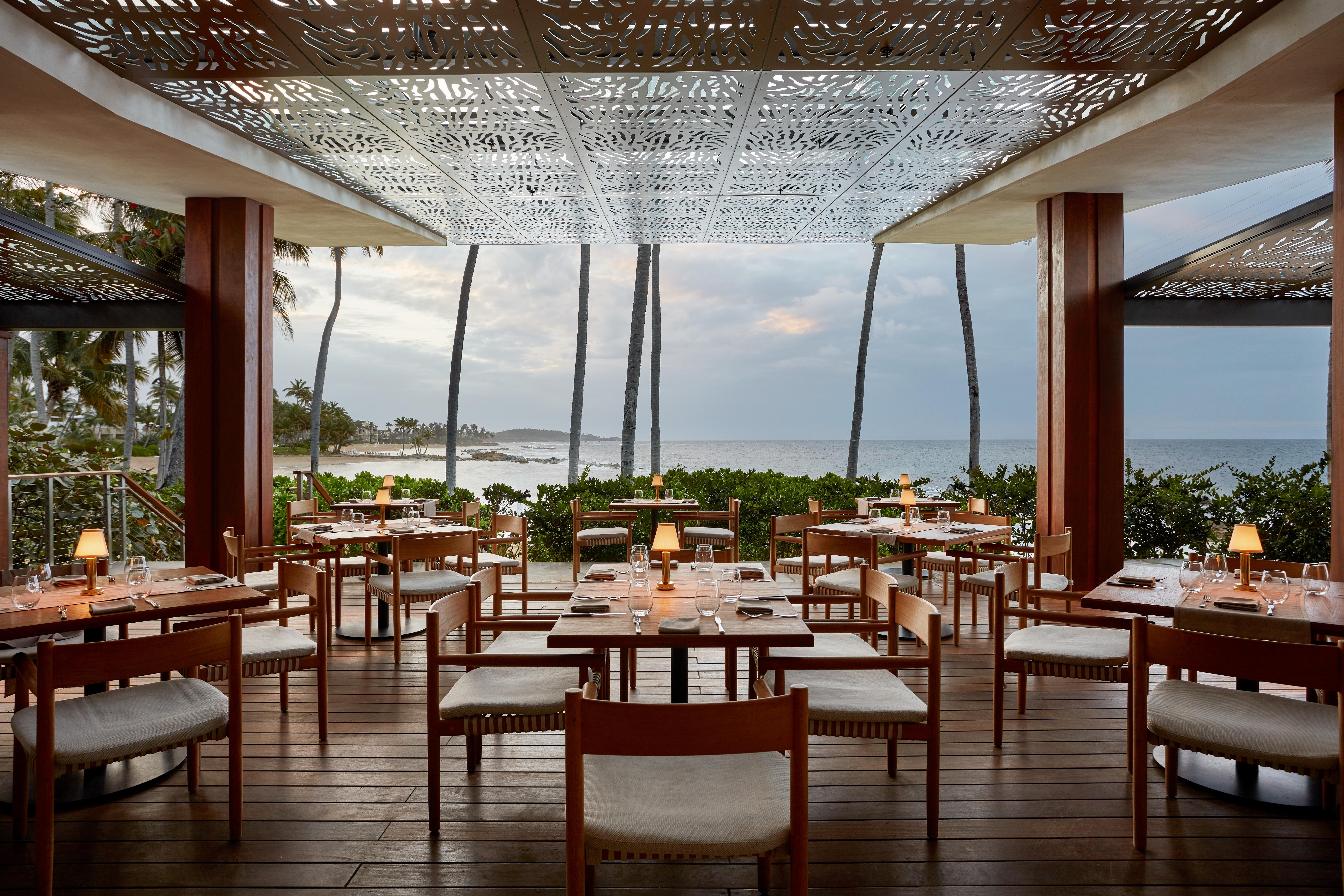 COA signature fine dining restaurant terrace and fire pits