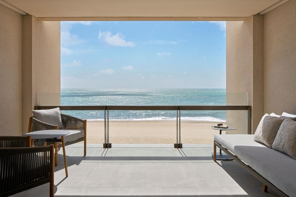King Room Oceanfront Furnished Balcony and Daybed
