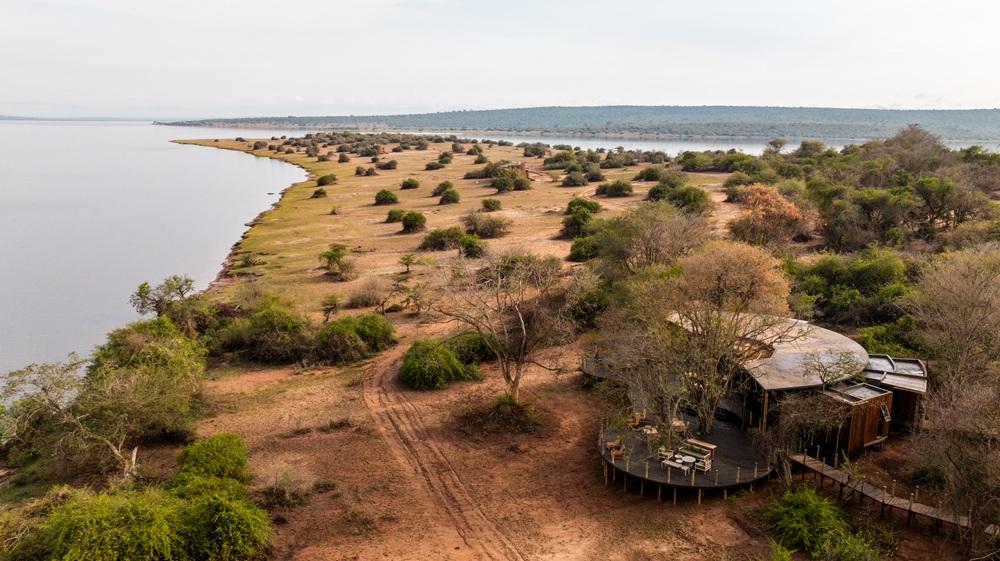 Aerial View of the Camp and Akagera Bush