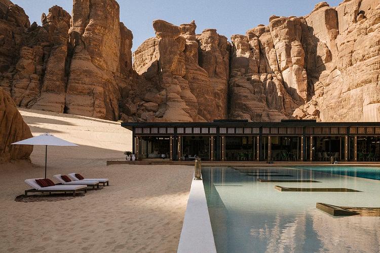 Habitas AlUla Canyon Pool & Desert Cliffs