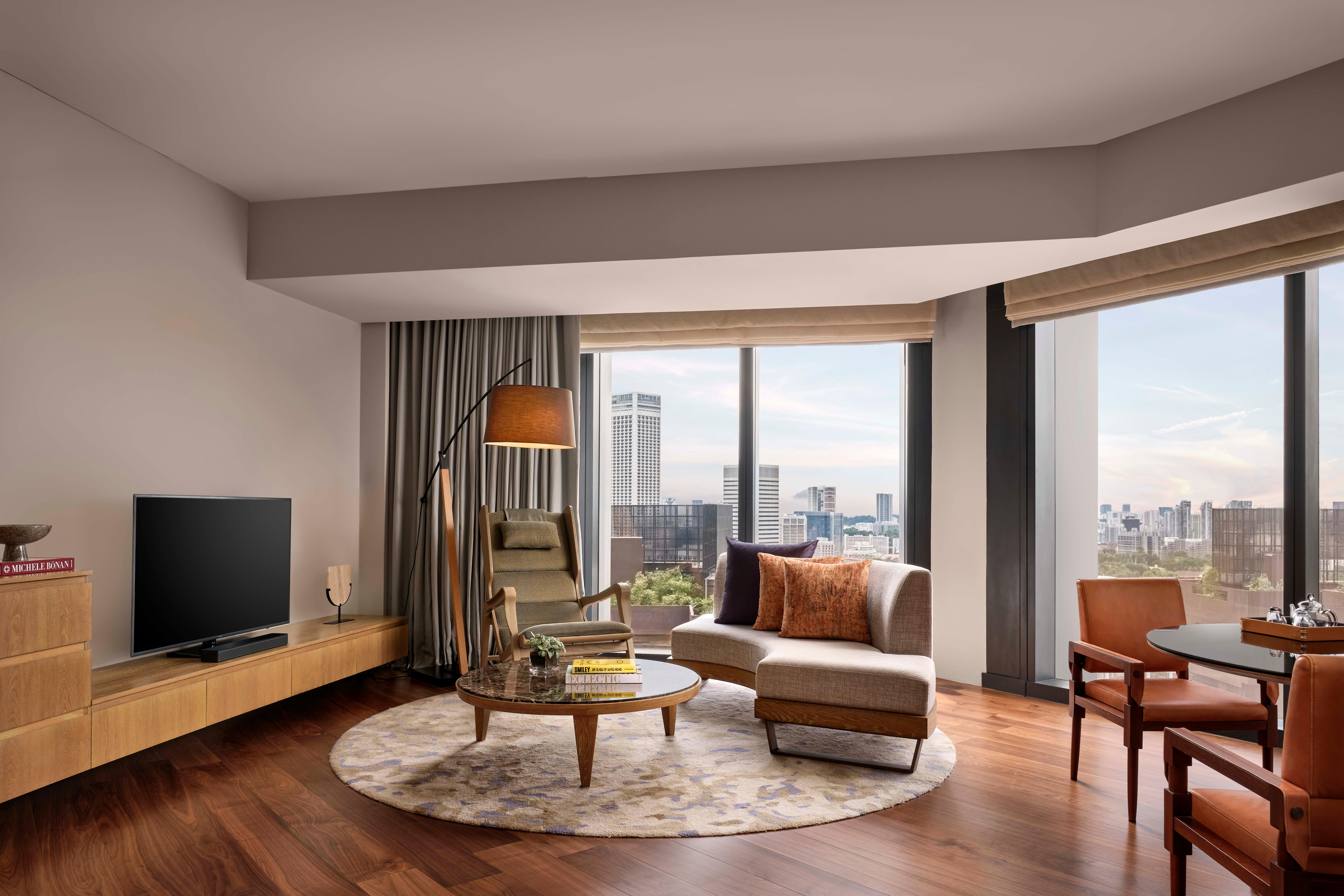 Andaz Singapore two bedroom deluxe suite living room