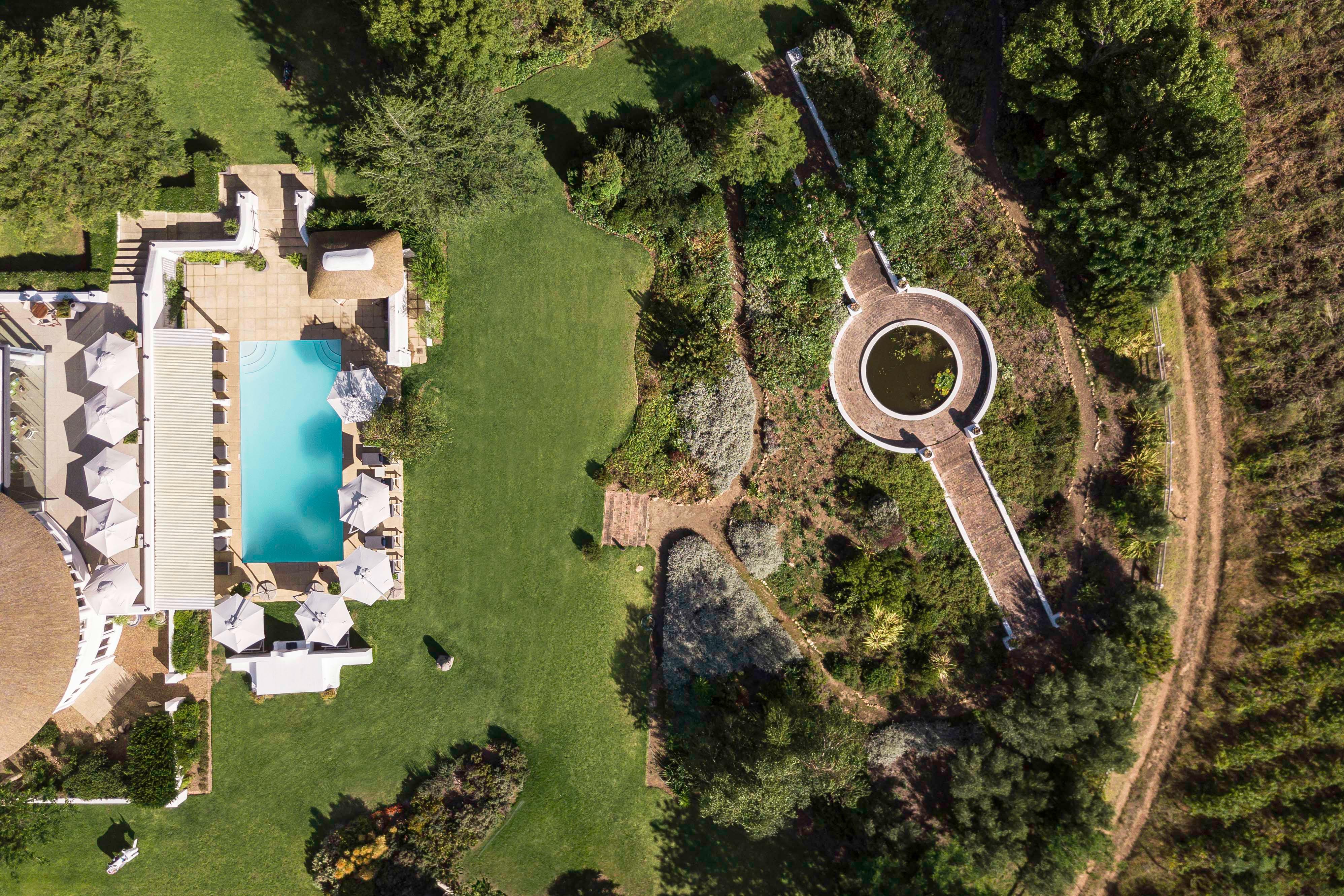 Aerial Pool & Mountains