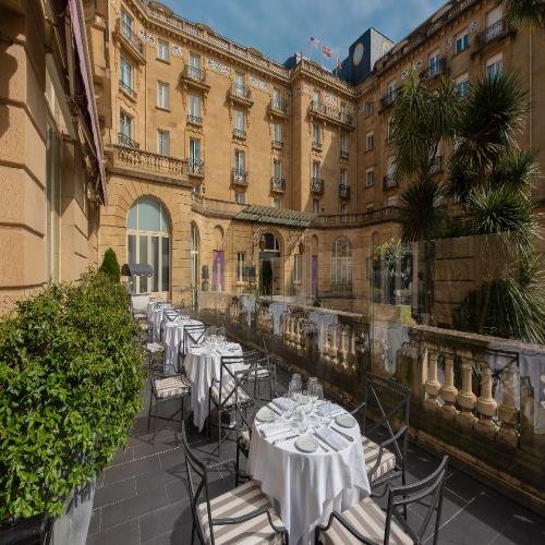 Secret Garden terrace overlooking the river promenade