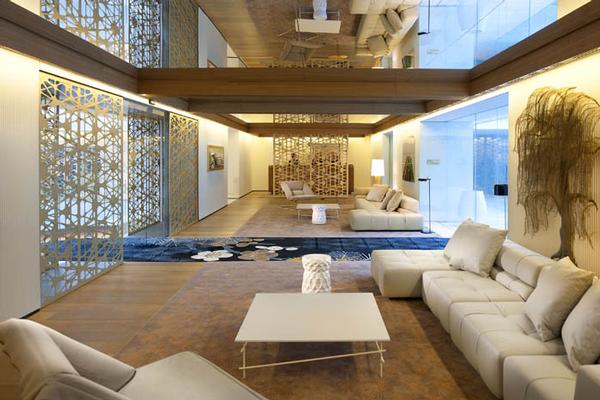 Main lobby catwalk and avant-garde interior designed by Patricia Urquiola