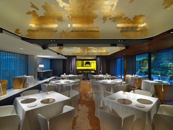 Two Michelin-starred Moments restaurant dining room in Barcelona