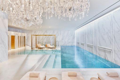 Indoor subterranean swimming pool and vitality bath at The Ritz Spa Madrid